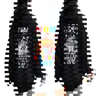 Mom Of The Birthday For Boy Circus Carnival Theme Party Women Oversized Hoodie Back Print - Thegiftio