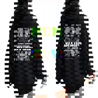 Mom Of The Birthday Boy Gaming Birthday Pixel Party Women Oversized Hoodie Back Print | Seseable CA