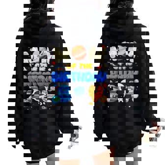 Mom Of The Birthday Boy Two The Moon Space Family Matching Women Oversized Hoodie Back Print | Seseable CA