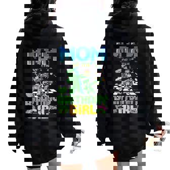 Mom Of The Birthday Girl Video Game Pixel Girl Women Oversized Hoodie Back Print | Seseable UK