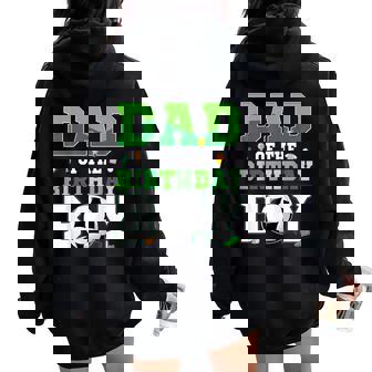 Mom And Dad Of The Birthday Boy Soccer Birthday Family Women Oversized Hoodie Back Print | Seseable UK