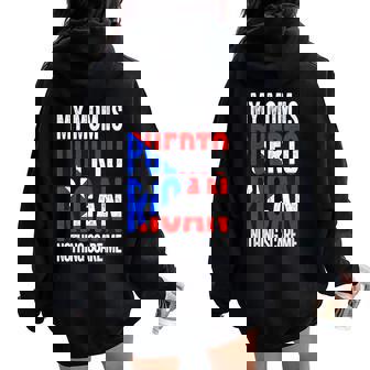 My Mom Is Puerto Rican Nothing Scares Me Mother's Day Women Oversized Hoodie Back Print - Thegiftio