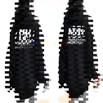 Mom Retro Monster Truck Family Crew Birthday Matching Women Oversized Hoodie Back Print | Seseable FR