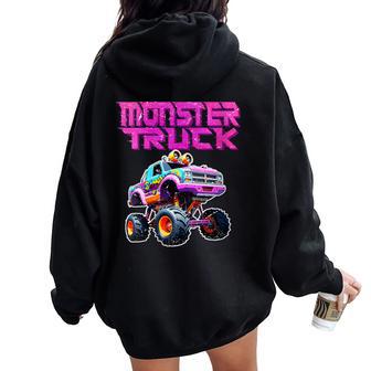 Monster Trucks Are My Jam Monster Truck Boy Toddlers Women Oversized Hoodie Back Print - Thegiftio UK
