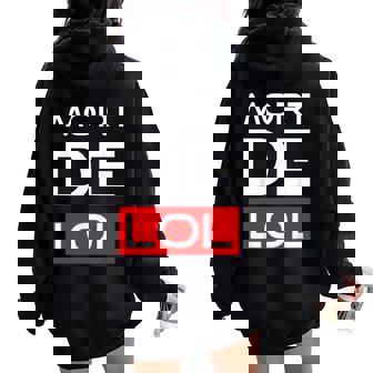 Mort De Lol Cadeau Homme Humour Original Anniversaire Sweat à capuche oversize pour femme avec imprimé dans le dos - Cadeauxyz