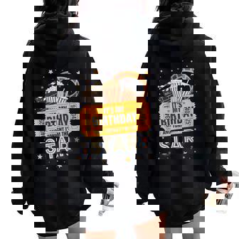 Movie Birthday Party Theme Family Movie Night Boys Girls Women Oversized Hoodie Back Print | Seseable FR