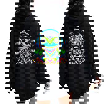 Musique Dj Frog Sweat à capuche oversize pour femme avec imprimé dans le dos - Cadeauxyz