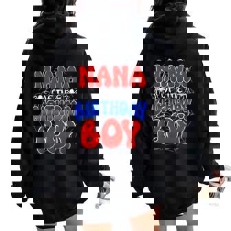 Nana Of The Birthday Boy Costume Spider Web Birthday Party Women Oversized Hoodie Back Print - Thegiftio