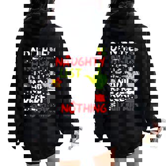 On The Naughty List And I Regret Nothing For Couples Women Oversized Hoodie Back Print | Seseable FR
