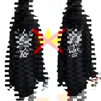 No Kings Patriotic Liberty Women Oversized Hoodie Back Print | Mazezy