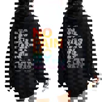 No Pain No Gain Entrenamiento Hombres Es Women Oversized Hoodie Back Print - Regaloses