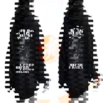 No Tags No Restarts Line Chapeau De Cowboy Dansant Musique Country Sweat à capuche oversize pour femme avec imprimé dans le dos - Cadeauxyz