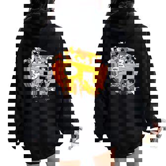 Noah's Ark Cats Breeds Religious Christian Cat Lover Bible Women Oversized Hoodie Back Print | Seseable CA