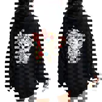 Nœud Floral Éléphant Fleur Mignon Amoureux Des Éléphants S Filles Sweat à capuche oversize pour femme avec imprimé dans le dos - Cadeauxyz