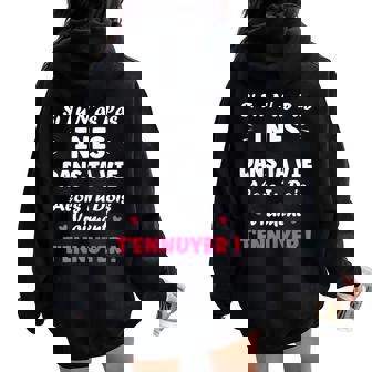 Nomi Tu N'as Pas Ines Fille Drole Humour Prénom Ines Sweat à capuche oversize pour femme avec imprimé dans le dos - Cadeauxyz