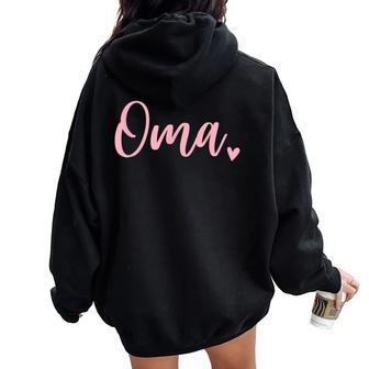 Oma Cute Heart Grandma Pink Women Oversized Hoodie Back Print - Thegiftio UK