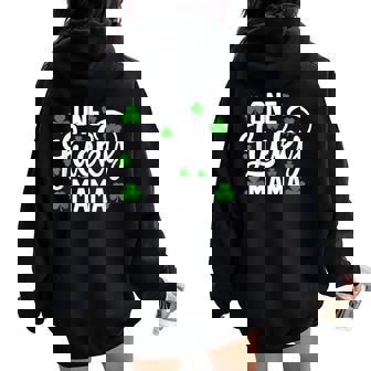 One Lucky Mama St Patrick's Day Shamrocks Women Oversized Hoodie Back Print - Thegiftio