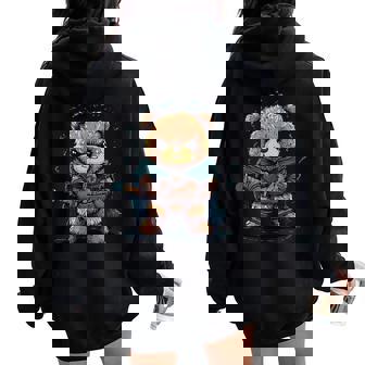 Ours En Peluche Avec Cœuriking Et Humour Pour Garçons Et Filles Sweat à capuche oversize pour femme avec imprimé dans le dos - Cadeauxyz