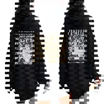 Overstimulated Mama Duck Farm Animal Homeschool Mom Life Women Oversized Hoodie Back Print | Seseable CA