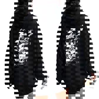 Panda À Bascule Pour Guitare Basse Concert Festival Musique Amusante Sweat à capuche oversize pour femme avec imprimé dans le dos - Cadeauxyz