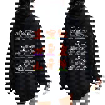 Panda Rojo Yoga Women Oversized Hoodie Back Print - Regaloses