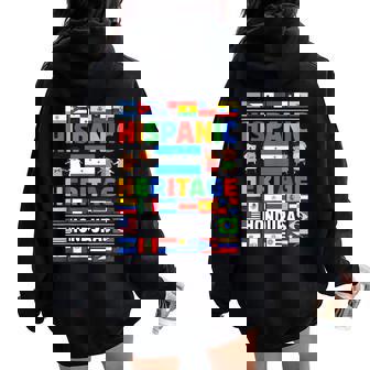 Hispanic Heritage Month Honduras Flag Latino Boys Girls Women Oversized Hoodie Back Print - Thegiftio