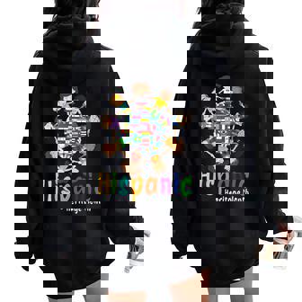 Hispanic Heritage Month Kids Boy Girl Toddler Latino Flags Women Oversized Hoodie Back Print | Mazezy