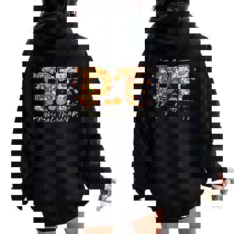 Physical Therapy Fall Pta Dpt Pt Autumn Thanksgiving Women Oversized Hoodie Back Print - Thegiftio