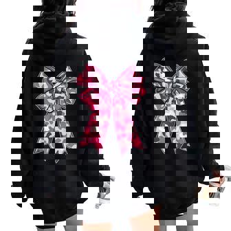 Pink Camouflage Coquette Bow Girls Hunting Cute Camo Women Oversized Hoodie Back Print | Seseable CA