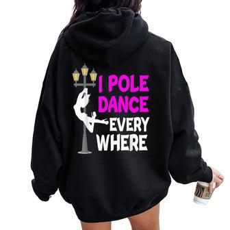 Pole Dance De Danse Pour Burlesque Sweat à capuche oversize pour femme avec imprimé dans le dos - Cadeauxyz