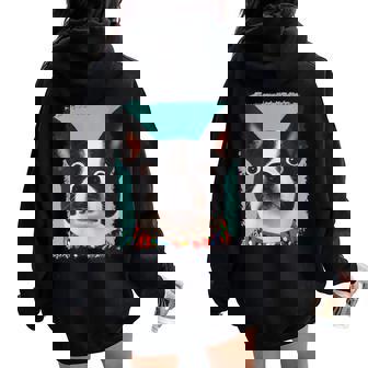 Pop Art Frenchton French Bulldog Women Oversized Hoodie Back Print | Mazezy