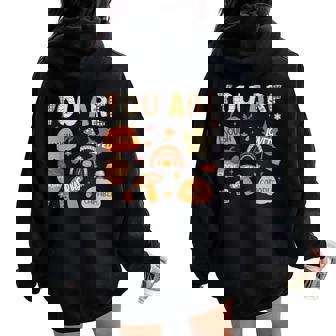 You Are Positive Therapy Mental Health Pumpkin Fall Vibes Women Oversized Hoodie Back Print | Seseable CA