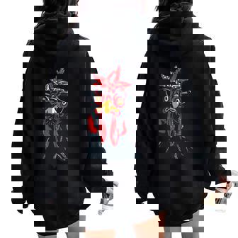 Poules Fermier Cadeaux Poules Fille Coq Poules Sweat à capuche oversize pour femme avec imprimé dans le dos - Cadeauxyz