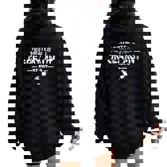 Promoted To Great Aunt 2025 Baby & Aunt For New Aunt Women Oversized Hoodie Back Print | Mazezy