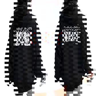 Public Health Nurse Floral Groovy Public Health Nursing Women Oversized Hoodie Back Print | Seseable CA