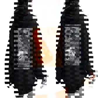 Punch Monkey Meme Cute Baby Plush Toy Sign Of Mother Love Women Oversized Hoodie Back Print | Seseable CA