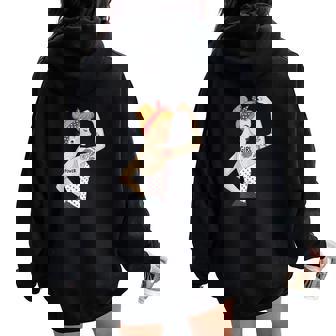 Punk Girl Power Feminist Retro Art Rosie Riveter Tattoo Women Oversized Hoodie Back Print | Mazezy