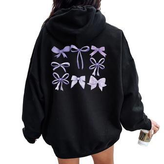 Purple Bow And Ribbon Cute Graphic For Women Women Oversized Hoodie Back Print - Thegiftio UK
