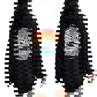 The Queen Mary Long Beach Historic Ocean Liner Women Oversized Hoodie Back Print - Thegiftio