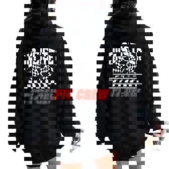 Race Car Birthday Party Racing Family Big Sister Pit Crew Women Oversized Hoodie Back Print | Seseable FR
