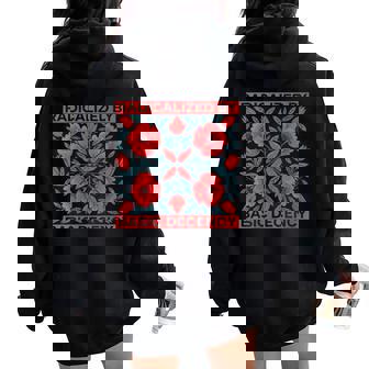 Radicalized By Basic Decency Vintage Floral Women Women Oversized Hoodie Back Print | Seseable FR