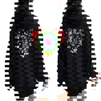 Rainbow Lgbt 猫愛好家 犬 恋人 猫 母 犬 パパ バレンタイン レディース オーバーサイズ パーカー バックプリント - Kawaiitshirt