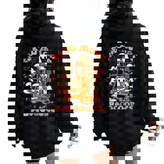 Read More Books Ghost Reading Book Teacher Halloween Women Oversized Hoodie Back Print | Seseable UK