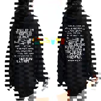 If You Can Read This Thank A Teacher School Custodian Women Oversized Hoodie Back Print | Mazezy