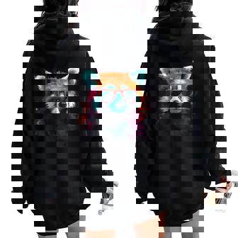 Red Panda サングラスアートワーク レディース オーバーサイズ パーカー バックプリント - Kawaiitshirt