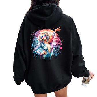 Retro Dancing Disco Queen Dancer Années 70 Sweat à capuche oversize pour femme avec imprimé dans le dos - Cadeauxyz