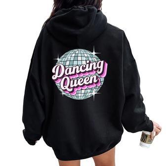 Retro Dancing Queen Boule Disco Sweat à capuche oversize pour femme avec imprimé dans le dos - Cadeauxyz