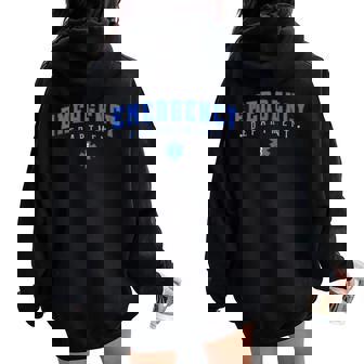 Retro Emergency Department Nurse Er Nurses Day Nursing Women Oversized Hoodie Back Print | Mazezy