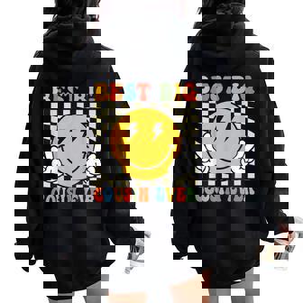 Retro Groovy Best Big Cousin Ever Girls Boys Women Oversized Hoodie Back Print - Thegiftio