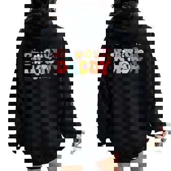 Rétro Groovy Daddy Hippie Assorti Famille Anniversaire Fête Sweat à capuche oversize pour femme avec imprimé dans le dos - Cadeauxyz